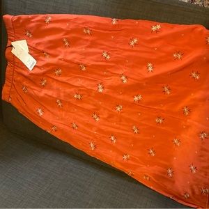 Moussy Orange orange flora skirt